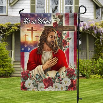 Discover Easter Jesus Christ He Is Risen Flag