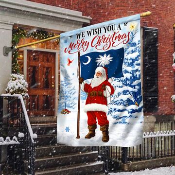 Discover South Carolina Christmas Flag We Wish You A Merry Christmas Flag Santa Claus TQN686F2