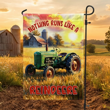 Discover Green Tractor Farmer Flag | Nothing Runs Like a Reindeere US Flag
