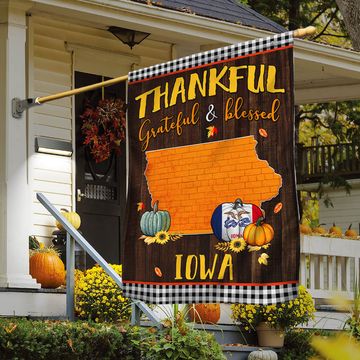 Discover Iowa State Fall Flag Thanksgiving Thankful Grateful And Blessed TQN446Fv12