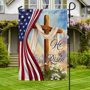Discover FLAGWIX  Jesus Christian Cross Easter Resurrection of Jesus He Is Risen Flag