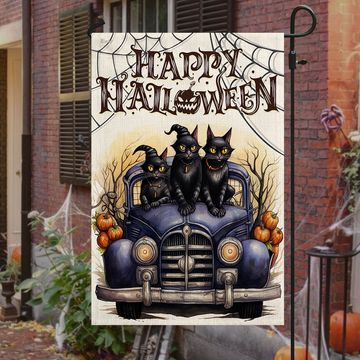 Discover Halloween Black Cat Truck Trick Or Treat Flag