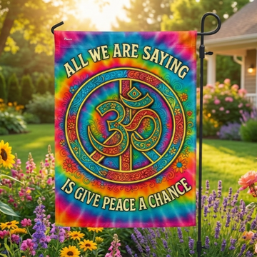 Discover Woodstock OM Hippie Flag | All We Are Saying Is Give Peace A Chance Flag