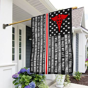 Discover Nurse Pledge Thin White Line Flag