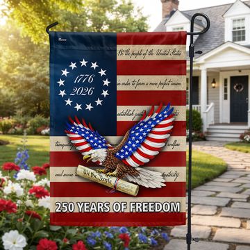 Discover 250 Years of Freedom Flag, We The People Patriotic 1776 2026 Flag Decor