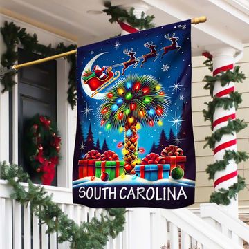 Discover South Carolina Christmas Flag Santa Is Coming To South Carolina Flag