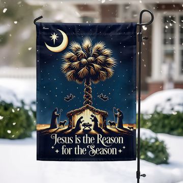Discover South Carolina Christmas Nativity Flag