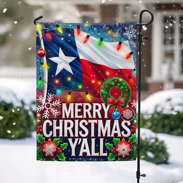 Discover Texas Christmas Flag Merry Christmas Y'all