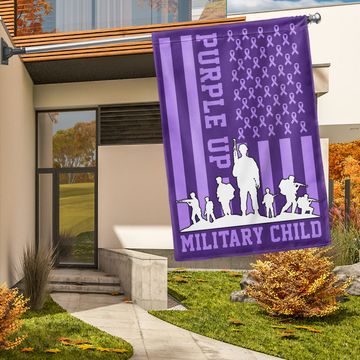 Discover Veterans Day Flag, Purple Up Military Child Flag