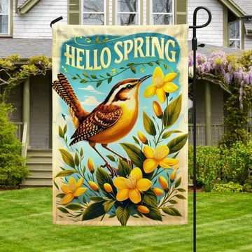 Discover FLAGWIX South Carolina Hello Spring Wren Bird Yellow Jessamine Flag