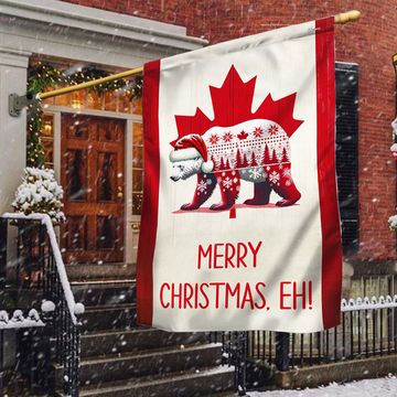 Discover Bear Christmas Canadian Flag