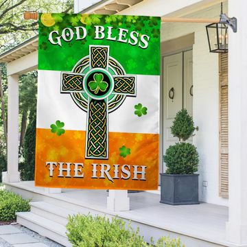 Discover Irish Celtic Cross Flag God Bless The Irish Flag