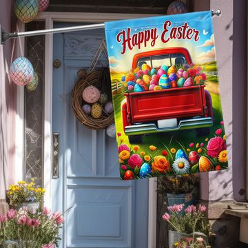 Discover FLAGWIX  Happy Easter Truck With Eggs Flag