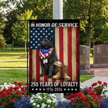 Discover 250 Years Patriotic Dog American Garden Flag, US Veteran Schipperke Dog Flag