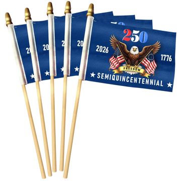Discover Patriotic American Flag, 250 Years of Freedom 1776 2026 Handheld Flag