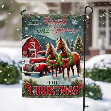 Discover Horse Christmas Flag All Hearts Come Home For Christmas Flag