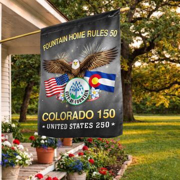 Discover Colorado Flag, Fountain Home Rules 50 Colorado American Flag