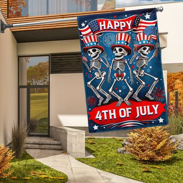 Discover Flagwix American Flag - 4th Of july Skeleton Flag | Canvas American Flag for Garden