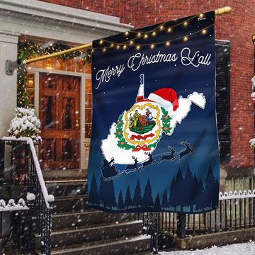 Discover West Virginia State Merry Christmas Y'all Flag TQN1778Fv2