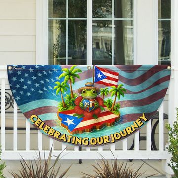 Discover Puerto Rico 250th Anniversary Fan Flag | Celebrating Our Journey
