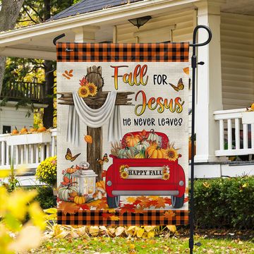 Discover Fall Truck Thanksgiving Flag Fall For Jesus He Never Leaves