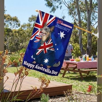 Discover Happy Australia Day 26th January Flag, Cattle Dog Wrapped in Australia Flag