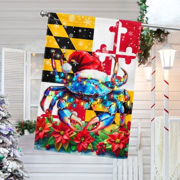 Discover Maryland Christmas Crab Flag
