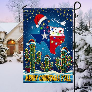 Discover Texas Merry Christmas Y'all Flag