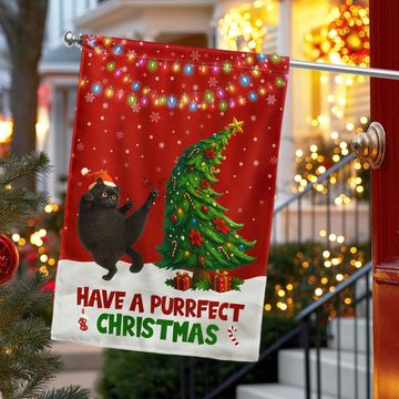 Discover Black Cat Bombay Christmas Flag – Have A Purrfect Christmas Outdoor Decor