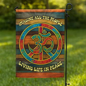 Discover Woodstock OM Hippie Flag | All The People Living Life In Peace Flag