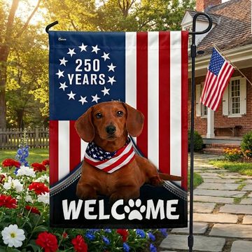 Discover Patriotic Welcome Dog Garden Flag, 250 Years Dachshund Betsy Ross Flag Decor
