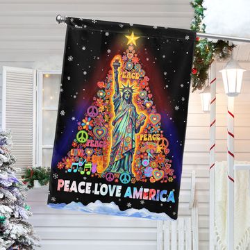 Discover Peace Love America Hippie Flag | Christmas Patriotic Liberty Decor