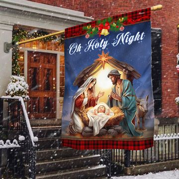 Discover Nativity Of Jesus Oh Holy Night Christmas Flag
