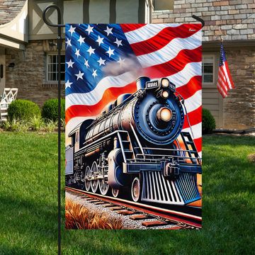 Discover Train American Flag