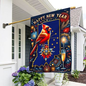 Discover FLAGWIX  Indiana State Happy New Year Flag