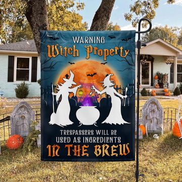 Discover Witchcraft Halloween Witch Property Trespassers Will Be Used As Ingredients In The Brew Flag