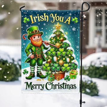 Discover Irish Christmas Leprechaun Shamrock Christmas Tree Irish You A Merry Christmas Flag  3-Day Shipping