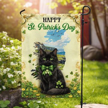Discover Happy St. Patrick’s Day Flag, Black Cat Ireland Maps American Flag