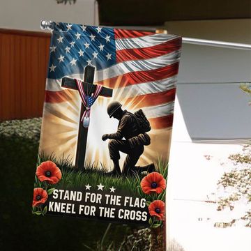 Discover US Veteran Honor The Fallen Veterans Day Stand For The Flag Kneel For The Cross Flag