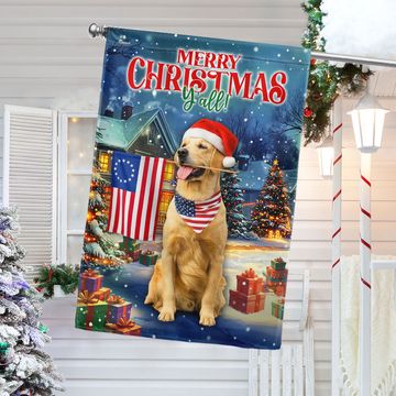 Discover Patriotic Golden Retriever Christmas Flag | Betsy Ross American Flag Decor