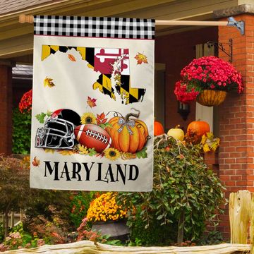 Discover Maryland In Fall Football Season Flag