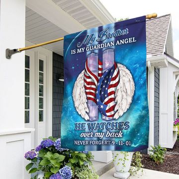 Discover 9/11 Never forget  Flag My Brother Is My Guardian Angel QNK383Fv1
