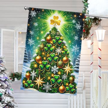 Discover Christmas Irish Shamrock Flag