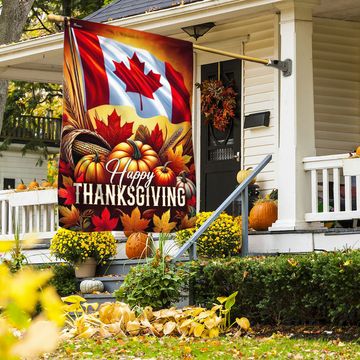 Discover Canada Happy Thanksgiving Fall Canadian Flag