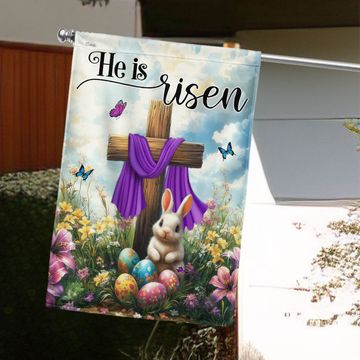 Discover Easter Cross Rabbit He Is Risen Jesus Christ Flag