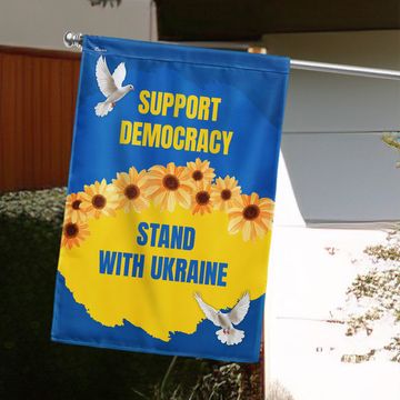 Discover Stand with Ukraine Support Democracy Flag