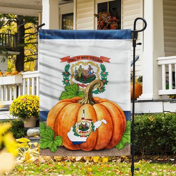 Discover West Virginia Fall Halloween Thanksgiving Pumpkin Flag TQN1616Fv2