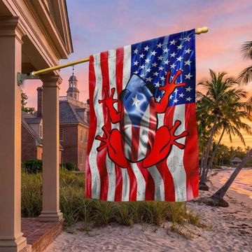 Discover Puerto Rico Flag, Coqui Frog Puerto Rico US Flag