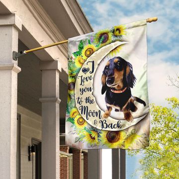 Discover Dachshund I Love You To The Moon And Back Flag