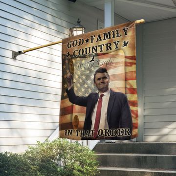 Discover Charlie Kirk American Flag - Rustic God Family Country In That Order Flag